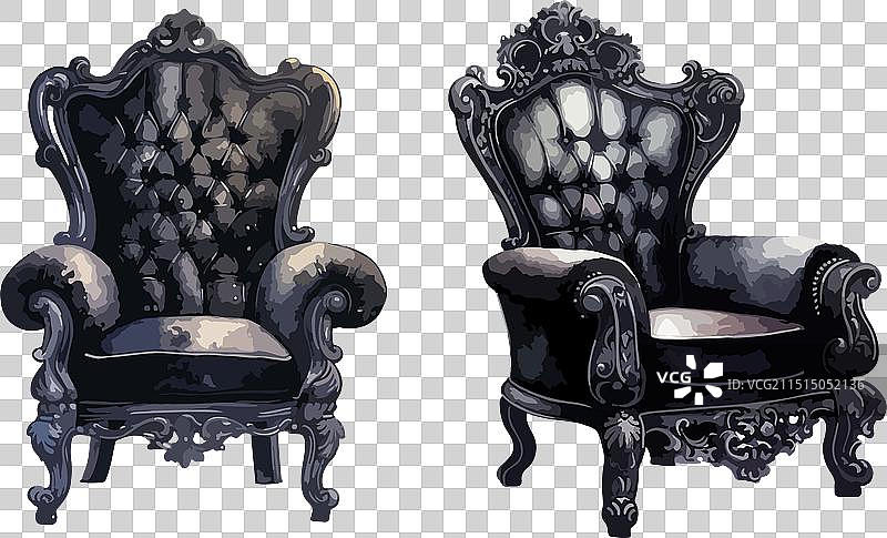 哥特式扶手椅剪贴画图片素材