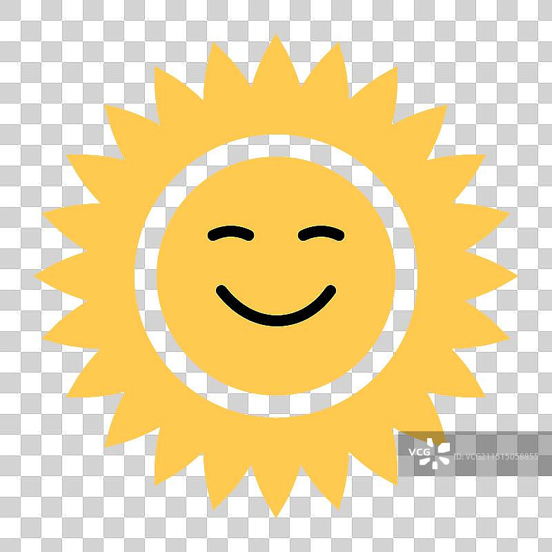 快乐的太阳图标可爱微笑夏日阳光图片素材