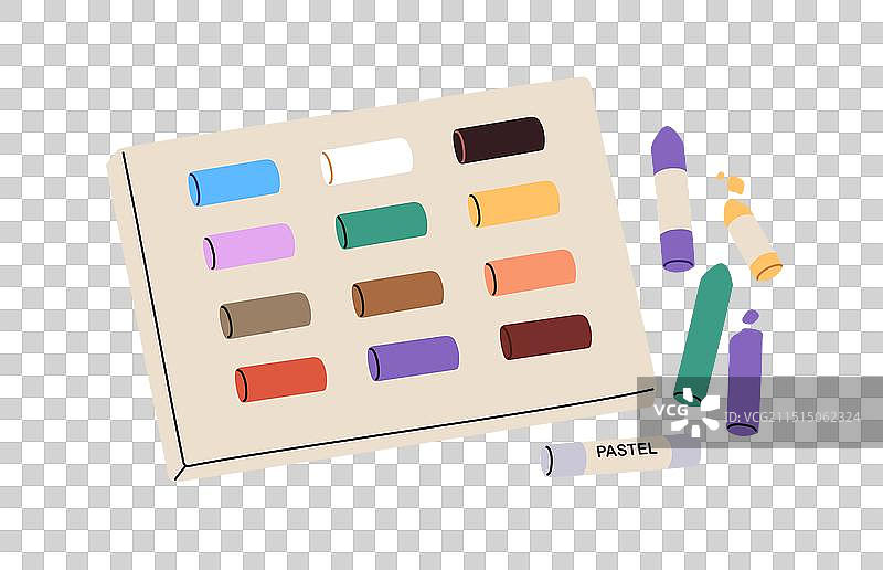 油画棒和彩色铅笔图片素材