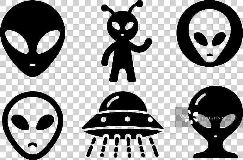 外星人图标剪影图片素材