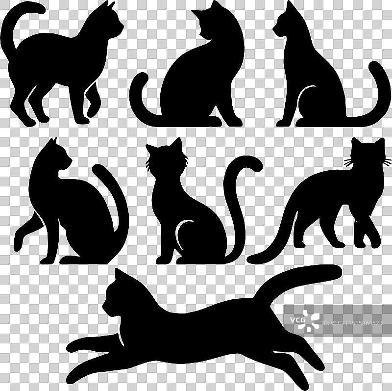 猫咪剪影合集图片素材