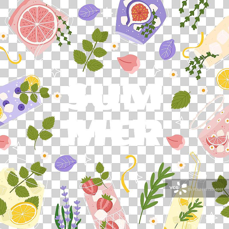 夏季水果草本清凉饮品图片素材