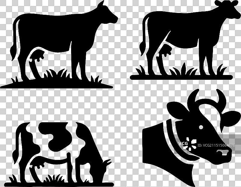 奶牛图标合集图片素材