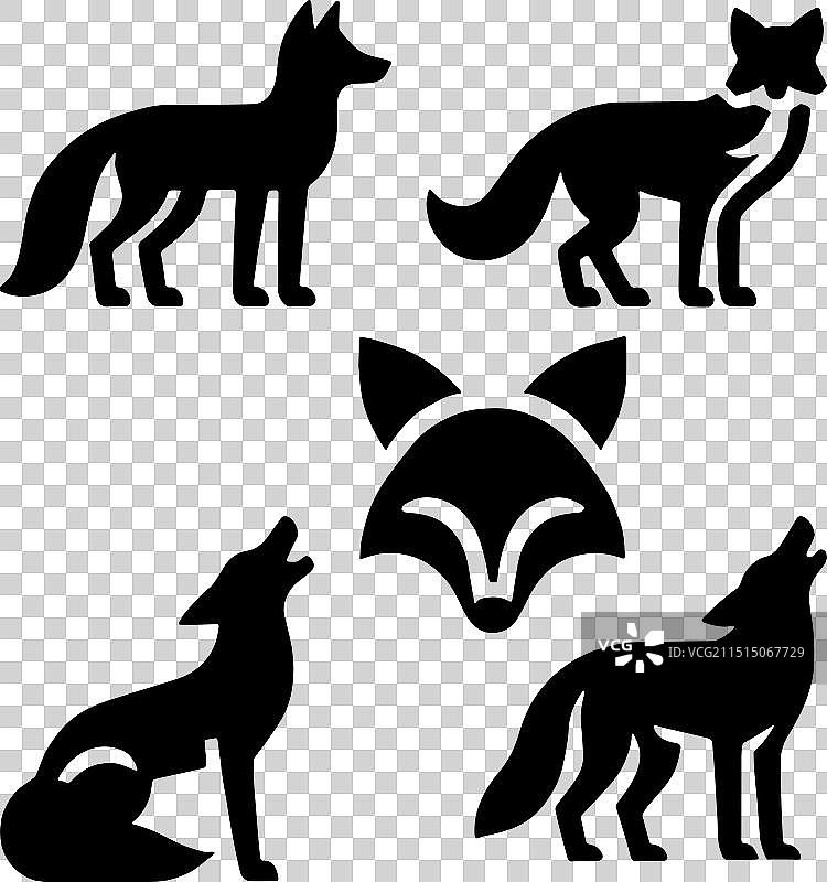 狐狸图标集图片素材