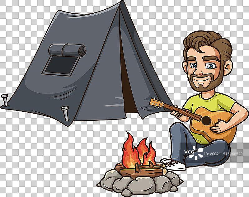 卡通露营青年图片素材