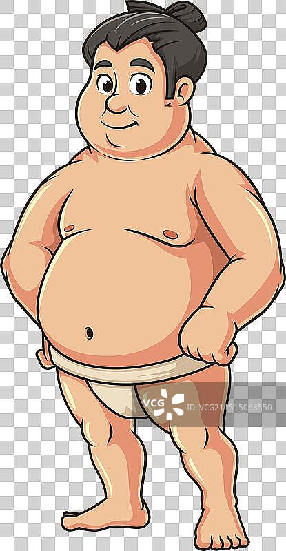 相扑摔跤手卡通形象图片素材