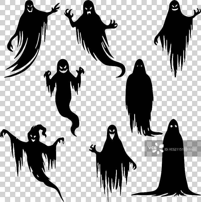 幽灵剪影图案集图片素材