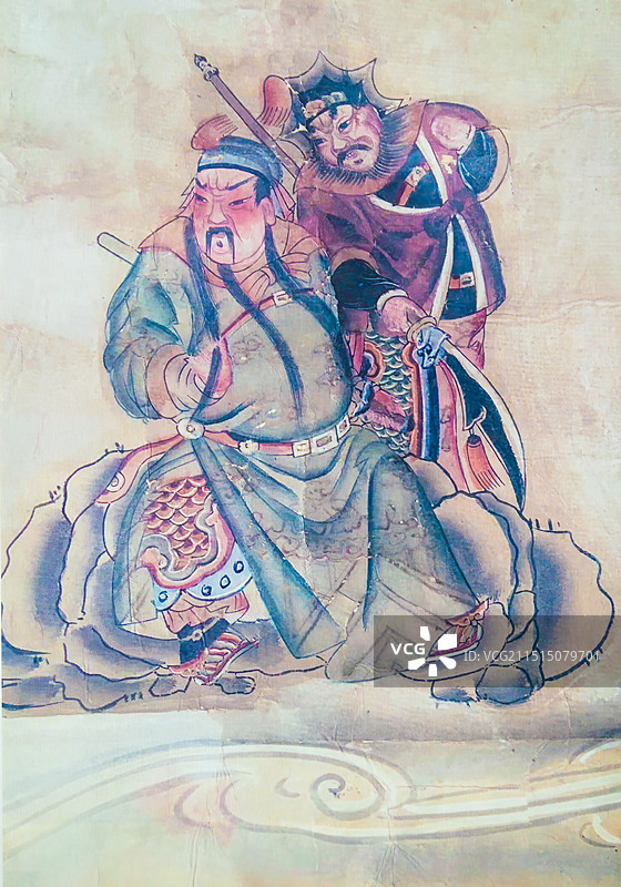 非遗，滑县木版年画，关公，夜读春秋图片素材