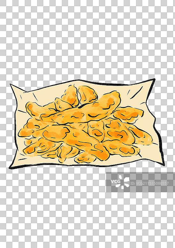 国潮风丽水美食插画元素-泡精肉图片素材