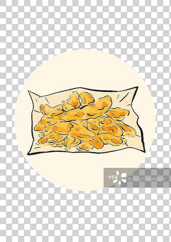 国潮风丽水美食插画元素-泡精肉图片素材