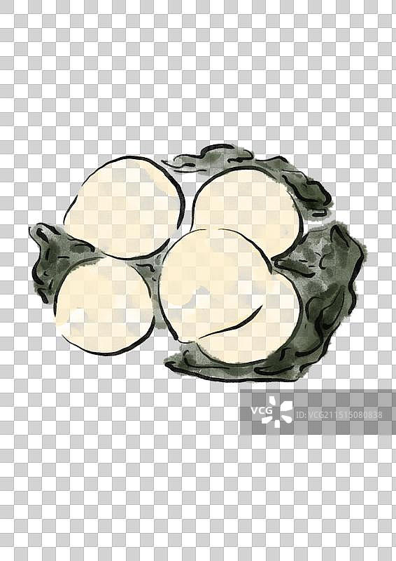 国潮风丽水美食插画元素-咸汤圆图片素材