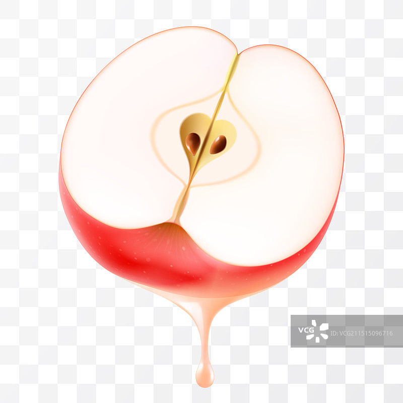 新鲜切片滴落的苹果汁图片素材