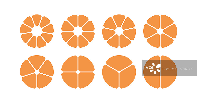 饼图信息图表圆形图标集图片素材