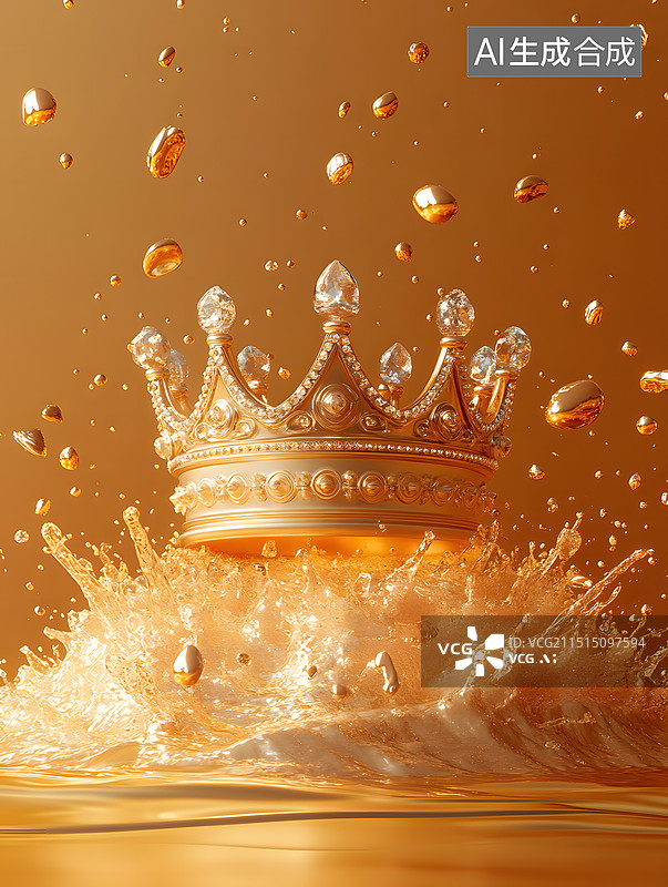 【AI数字艺术】一顶金色的皇冠图片素材