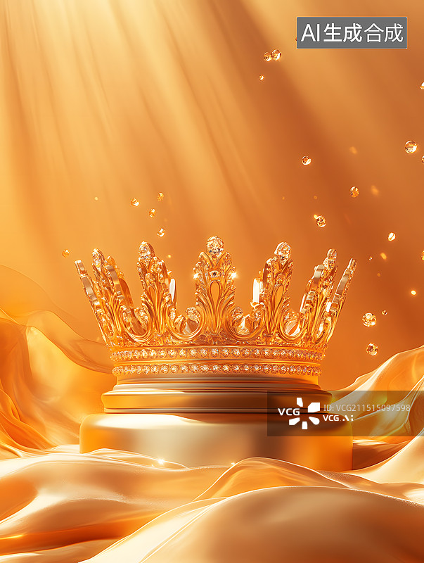 【AI数字艺术】一顶金色的皇冠图片素材