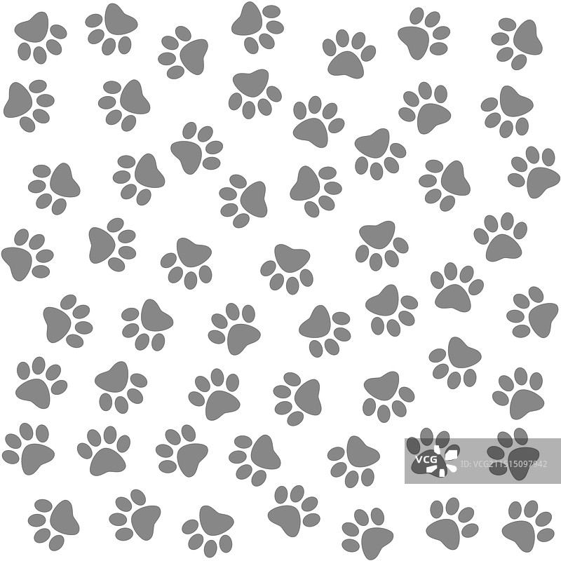 动物足迹形状符号 - 爪印无缝图案图片素材
