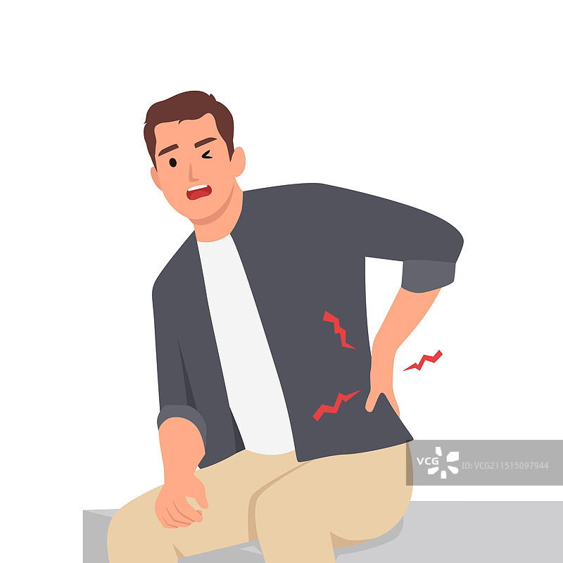 背痛的年轻男人图片素材