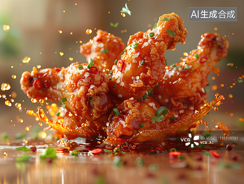 【AI数字艺术】美食：炸鸡图片素材