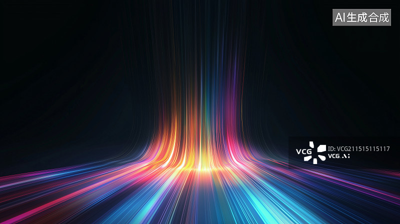 【AI数字艺术】炫彩光束聚合向上背景图片素材