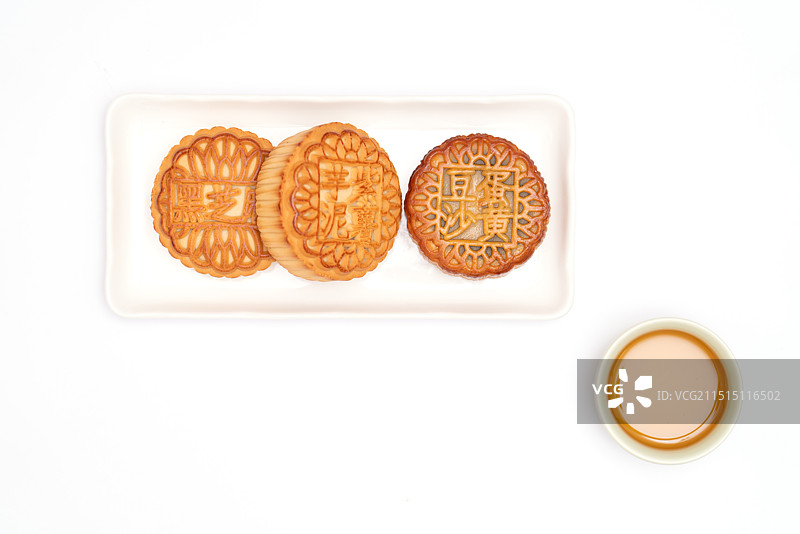 中秋传统美食月饼,白底图图片素材
