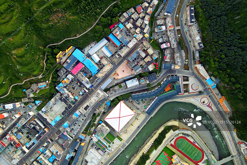 四川壤塘县城全景图片素材
