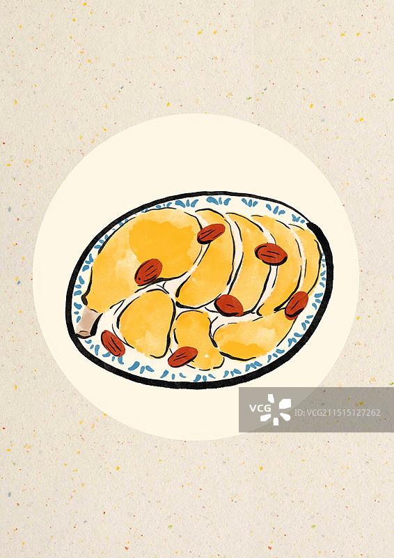 国潮风龙岩美食插画-白斩鸡图片素材