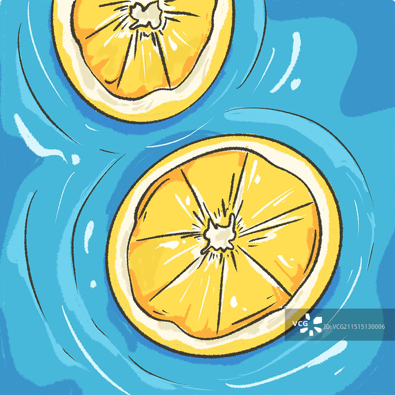 水中的柠檬片图片素材