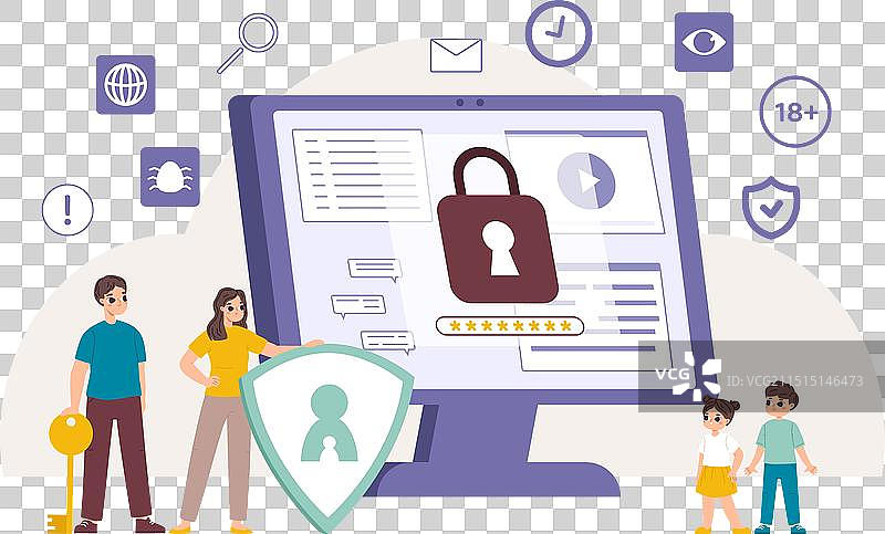 互联网家长控制：家长阻止电脑图片素材