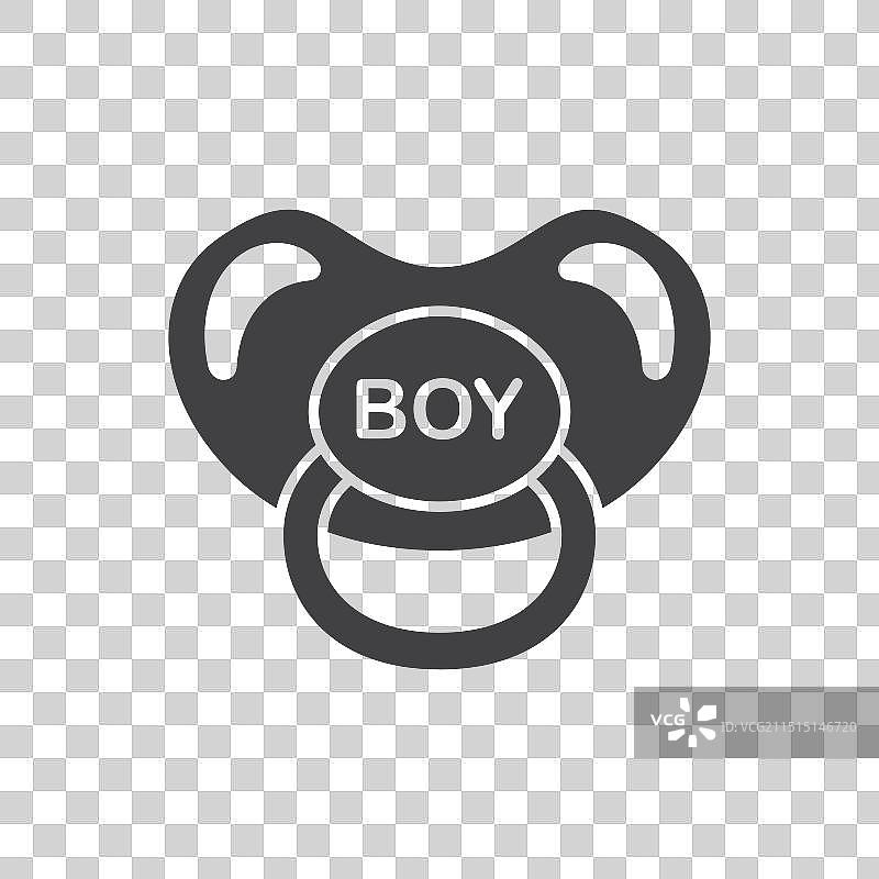 婴儿安抚奶嘴图标在扁平风格的图片素材