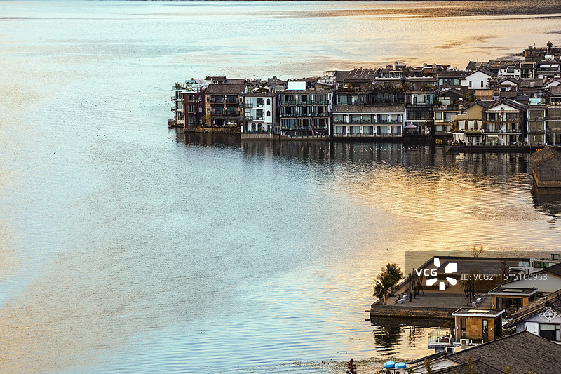 大理雙廊日落美景图片素材