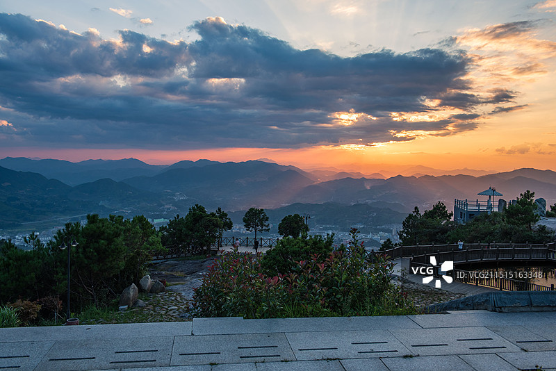 宁德柘荣东狮山观景台傍晚图片素材