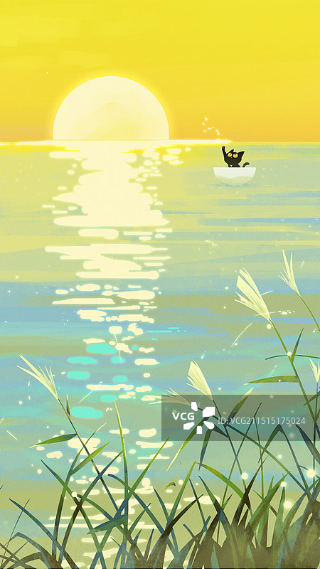 白露轻沾秋草色，‌晨曦微露映珠光图片素材