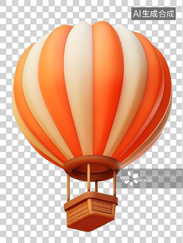 【AI数字艺术】热气球3D渲染节日装饰元素图片素材