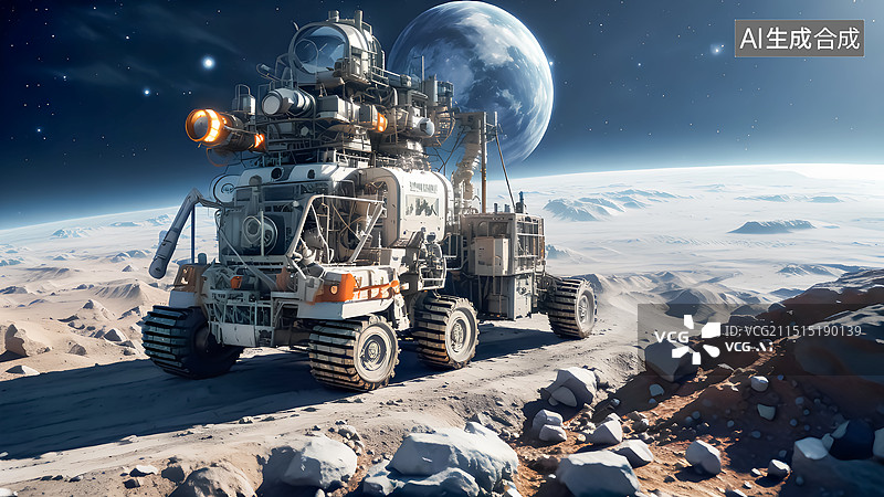 【AI数字艺术】外星球车辆科技三维插画图片素材