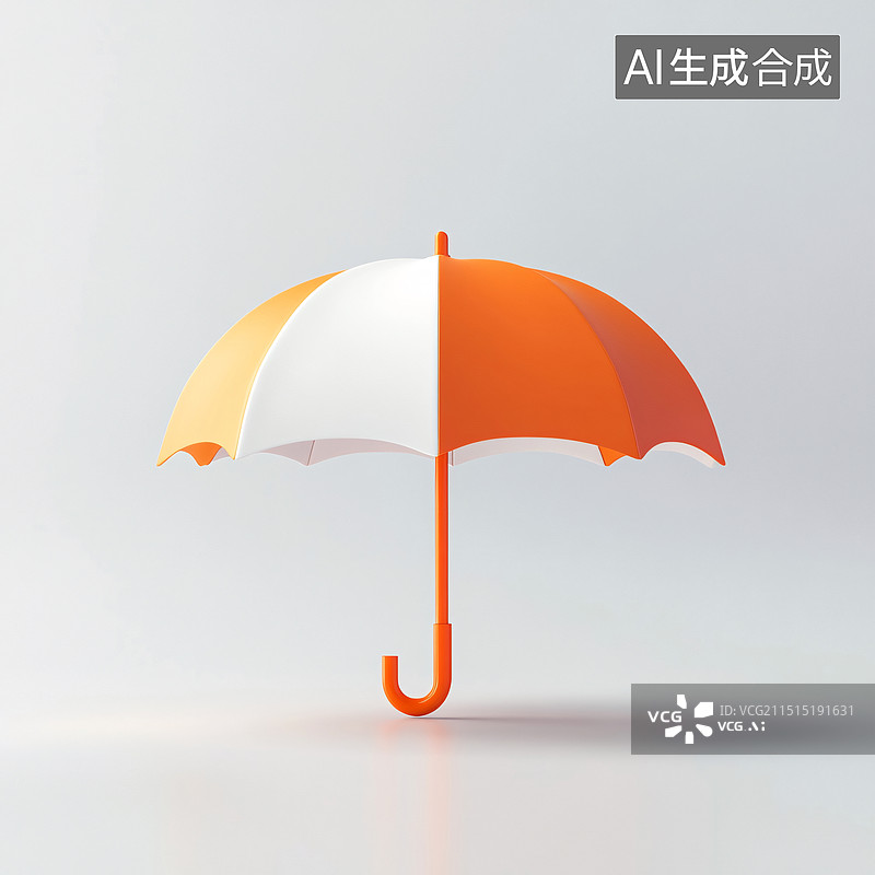 【AI数字艺术】雨伞3D图标保护和安全的概念图片素材