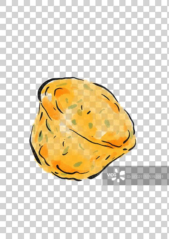 国潮风龙岩客家美食插画元素-灯盏糕图片素材