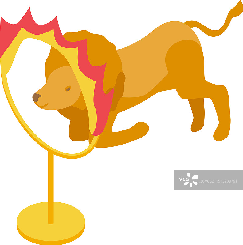 马戏团狮子跳跃火圈图片素材