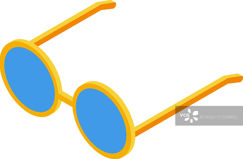 蓝色镜片的圆形太阳镜图片素材