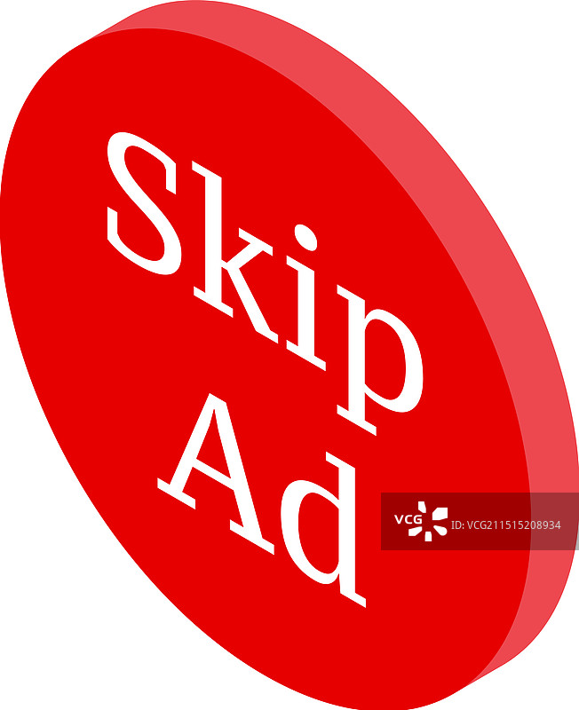 在线广告的红色跳过按钮图片素材