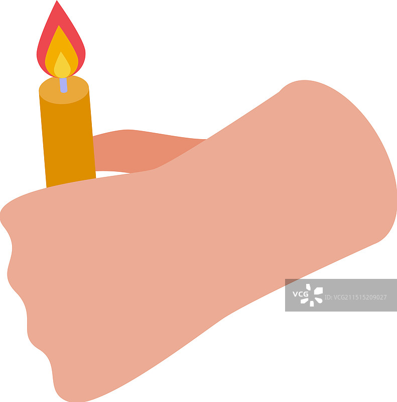 手持燃烧的蜡烛，象征希望图片素材