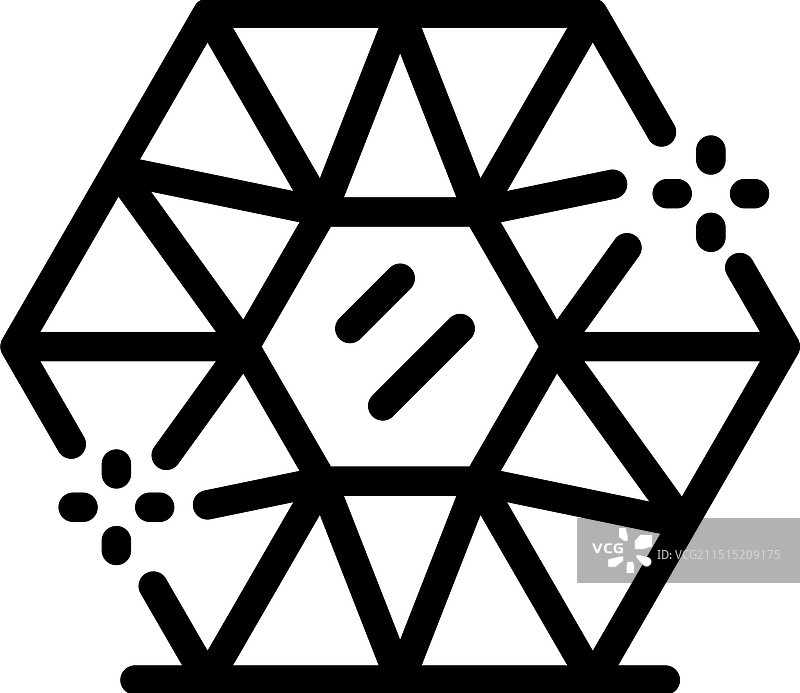 闪耀着光芒的六边形水晶结构图片素材