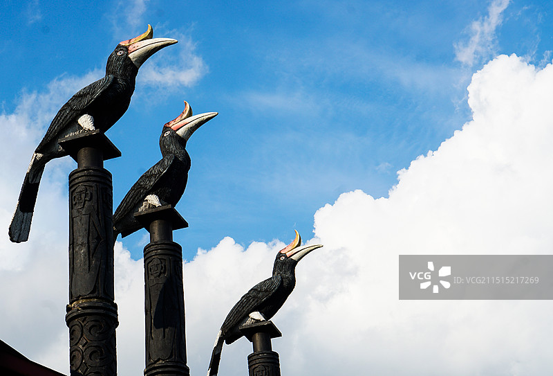 加里曼丹犀鸟雕塑图片素材