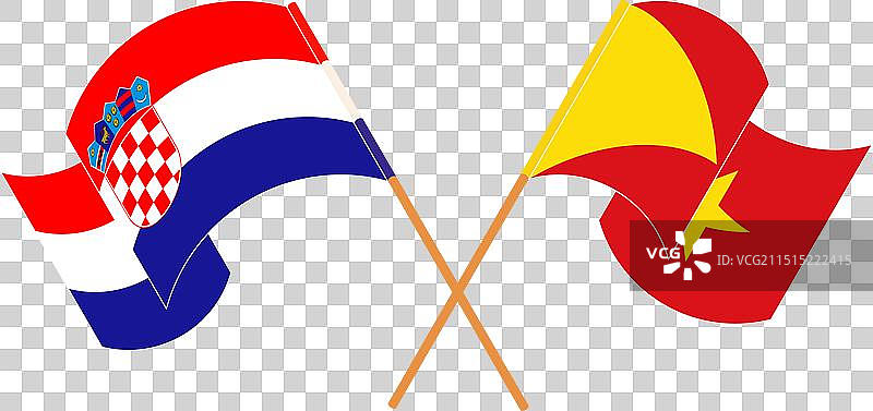 提格雷与澳大利亚交叉飘扬的旗帜图片素材