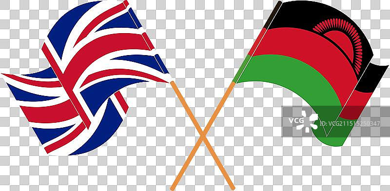 英国交叉挥舞的旗帜图片素材