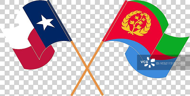 交叉挥舞的德克萨斯州旗帜图片素材