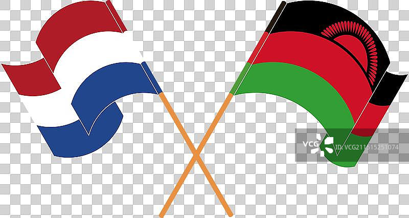 荷兰的交叉挥舞旗帜图片素材