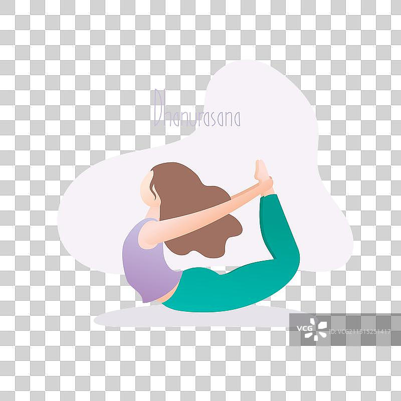 做Dhanurasana弓式瑜伽体式的女孩图片素材