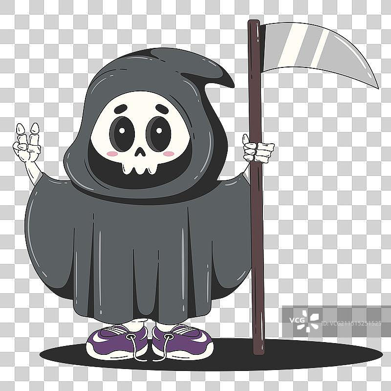 手持镰刀的幽灵卡通人物图片素材