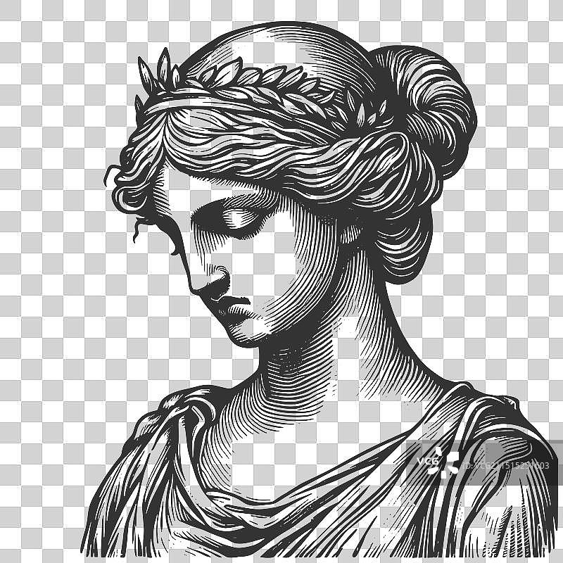 古典希腊雕像线条艺术图片素材