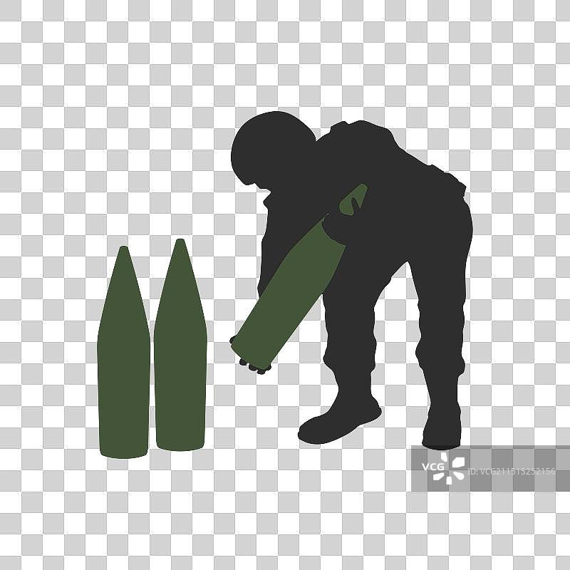 举炮士兵剪影图片素材